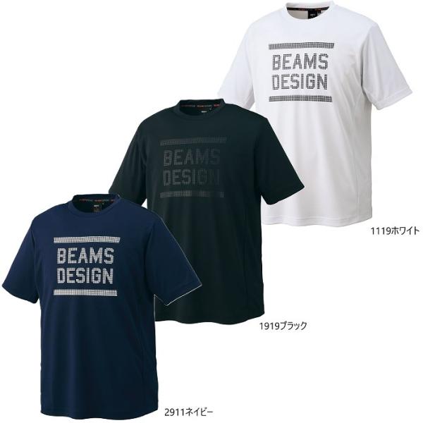 フロントのBEAMS DESIGNロゴは、電光掲示板をイメージしたドット柄で表現。吸汗速乾のバックホールドメッシュを採用したベーシックTシャツ。■本体：ポリエステル100%