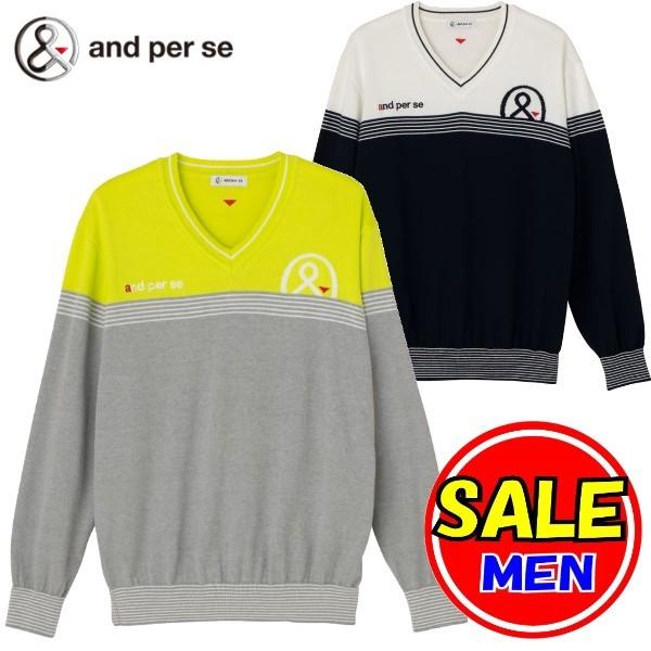 40％OFF！セール】アンパスィ/and per se(春モデル！）Vネックセーター