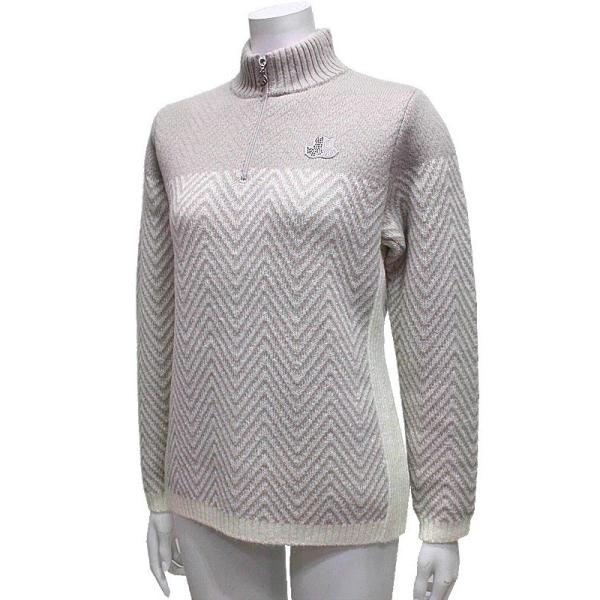 ブラック ホワイト ブラック 50 Off セール ジップハイネックセーター レディース ゴルフ アンド Bw 2517lfnm Stageone ホワイト 秋冬モデル セーター