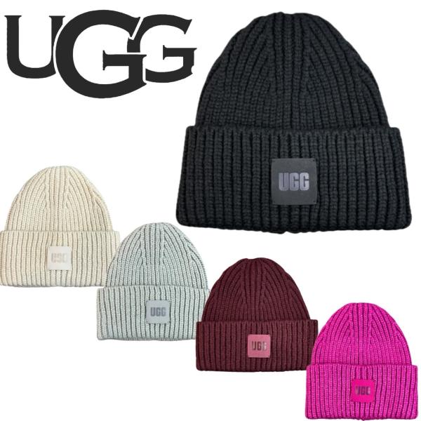UGG（アグ） ビーニー ニット帽 帽子 ロゴ チャンキー リブ ビーニー