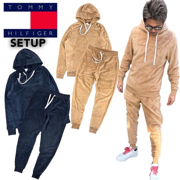 ■ブランド/TOMMY HILFIGER ■素材/100%ポリエステル■アイテム(上下セットアップ)トップス：09T4533　パーカーボトムス：09T4534　ジョガーパンツ■カラーネイビーデザート■サイズ【トップス】Sサイズ：着丈65身幅...