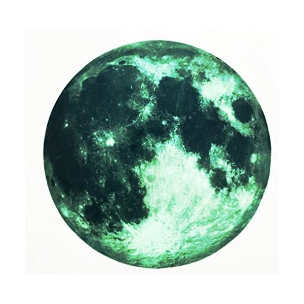 Wanda-b ウォール ステッカー 光る 月 蓄光 満月 夜光 30cm こだわりのインク