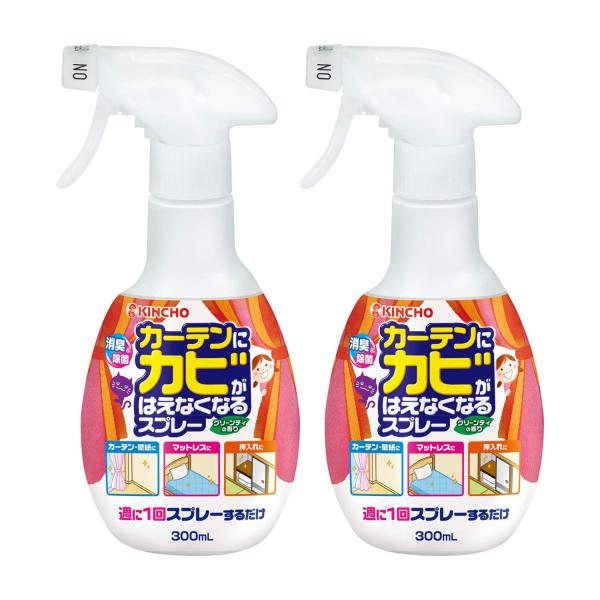 【商品概要】商品サイズ (幅×奥行×高さ) :94mm×106mm×199mm原産国:日本内容量:300ml×2本【商品説明】説明商品紹介●週に1回スプレーするだけで、カーテンや壁紙等にカビがはえるのを防ぎます。(使用環境により、カビを防ぎ...