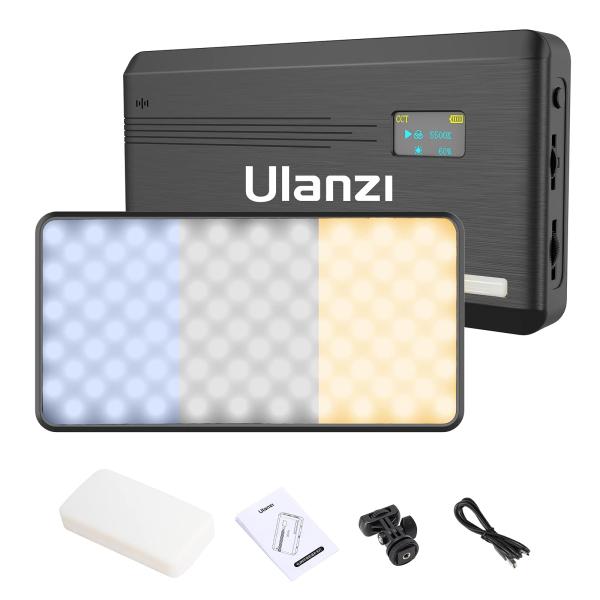 Ulanzi VL200 LEDビデオライト 撮影用 2500K-9000K 無段階調光 撮影照明 Type-C 充電式 小型 軽量 超薄型 持ち運び