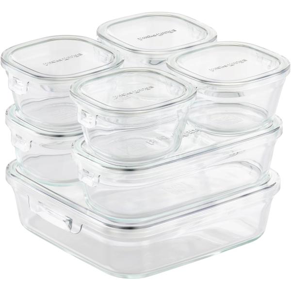 他サイト： iwaki(イワキ) 耐熱ガラス 保存容器 電子レンジ オーブン 7個セット アーバンクリア パック＆レンジ F-PRN7-UCL グラタン皿 耐熱容の商品画像