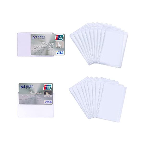 RICISUNG カード保護ケース カードケース 20枚セット クレジット クレジットカードホルダー 透明 横型 IC・IDカード 縱型 薄型 軽量
