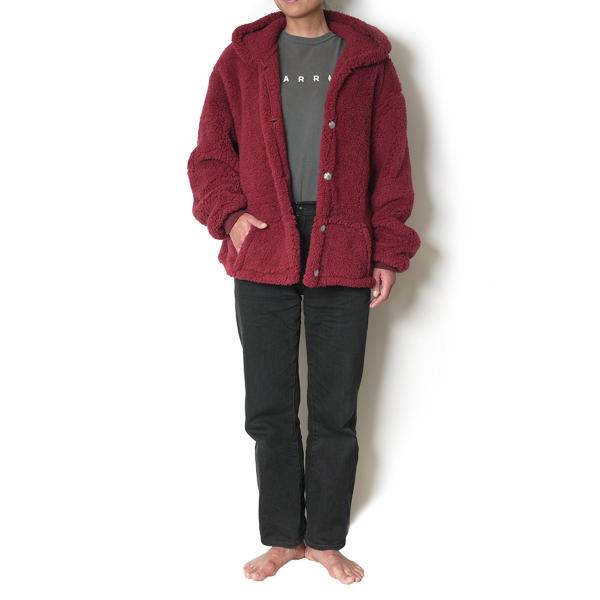 PAPASWEATER/HOODIE/WINE シェルパブランケット 防寒 パプセーター クロップドジャケット ヴィンテージ