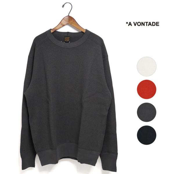 メンズ A VONTADE ア ボンタージ Big Waffle Crew Top ビッグワッフル クルー 品番：VTD-0637-CS