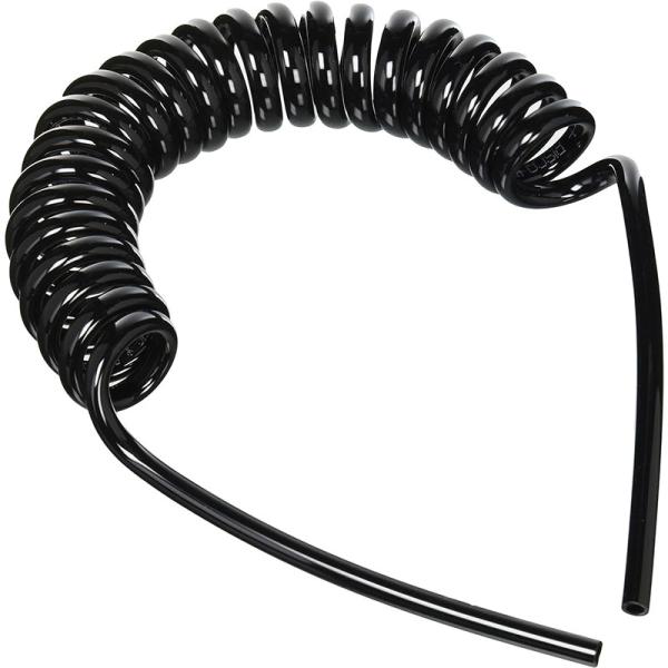 省スペースですっきりと配線出来ます。柔軟性に優れたウレタン製で無理のない操作が可能です。腰回りにレギュレーターを装着するような場合に最適です。■ホース色：黒（ブラック）■全長：360mm、使用ストローク：700mm■コイル外径：30mm■最...