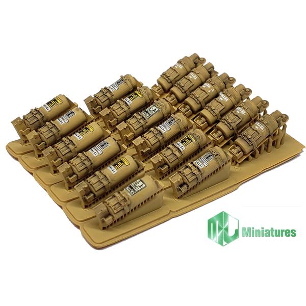 WWIIのドイツ軍の車両に搭載されていた消火器を立体化。大戦期にみられる3タイプの消火器を各6個セットしました。Passion Modelsから発売中の消火器のデカール付。3Dプリンター製●商品内容：・消火器A×6・消火器B×6・消火器C×...