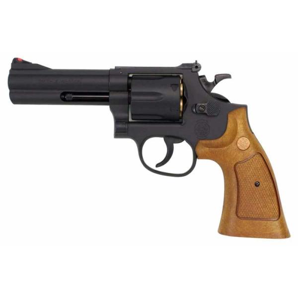 リボルバー ブラック/ブラウン 弾丸5個付き クラウンモデル S&W M586 4インチ ブラック 10才以上用エア