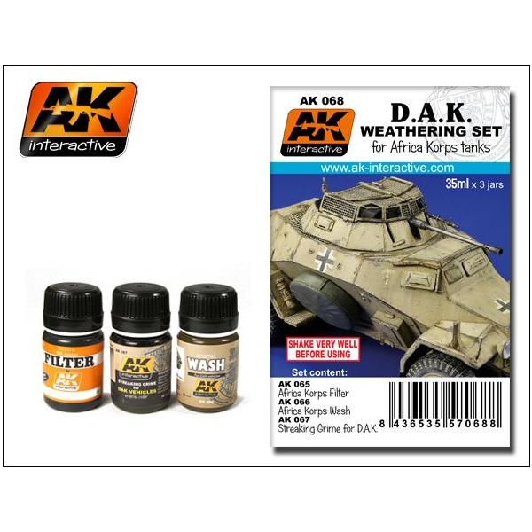 AKインタラクティブ ウェザリング塗料 アフリカ軍団ウェザリングセット AK00068