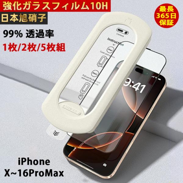 iPhone ガラスフィルム iPhone 覗き見防止フィルム iPhone16 pro iPhone16 フィルム iPhone15 貼り付け神器 10H フィルム  保護フィルム 液晶保護 1枚 2枚 5枚組