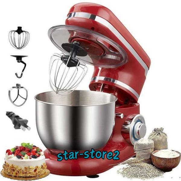 スタンドミキサー 5L大容量 三種類アタッチメント付き8段階速度調節 一台三役 Amazon | Kitchen in the box スタンドミキサー 5L大容量 3種類