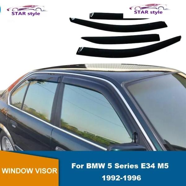 ドア バイザーs BMW 5 シリーズ E34 M5 1992年 1993年 1994年 1995年 1996年 Weatherシールドs サイド ウィンドウ 