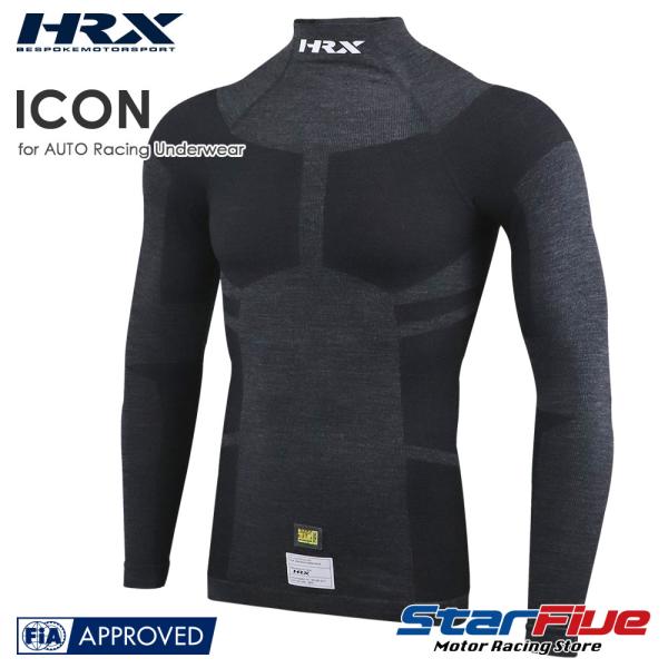 HRX 耐火シャツ 4輪用 ICON アイコン ブラック FIA8856-2018公認 