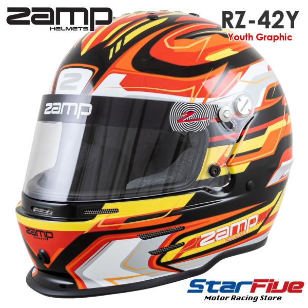 ZAMP HELMETS RZ-42Y Youth ブラック/レッド/オレンジ