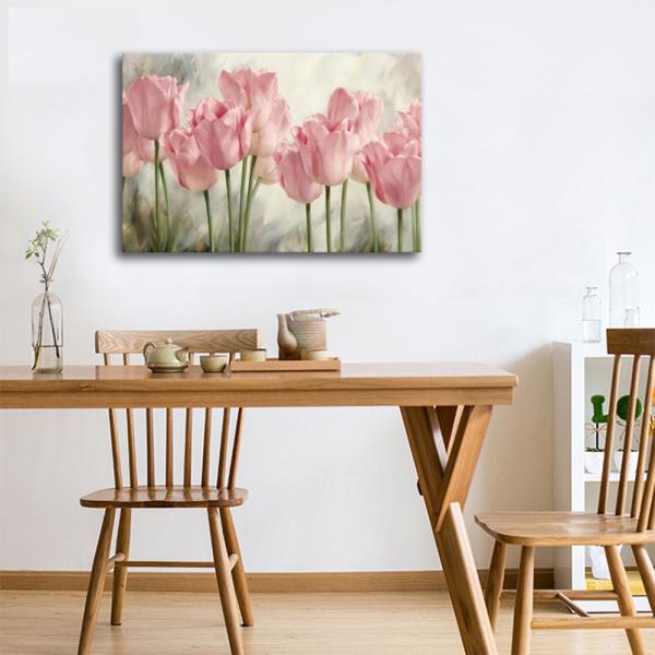 絵画 インテリア ファブリック 絵 植物 花　ハナ　チューリップ 人気40×60cm 壁掛け アートパネル リビング プレゼント 送料無料