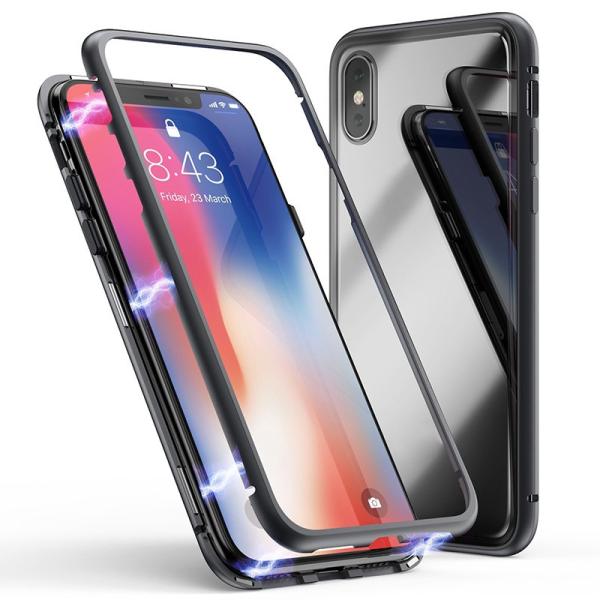 iPhoneX XS XSMAX XR  ケース  カバー  バンパー マグネット ワンタッチ  簡単装着  シンプルデザイン 送料無料