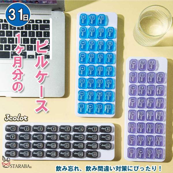 ピルケース 31日 1ヶ月 薬ケース ピルケース サプリメント 取り出し可能 小分け ケース 大容量  飲み忘れ防止 介護 旅行 コンパク 送料無料
