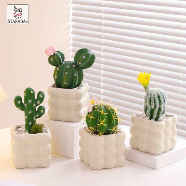 フェイクグリーン サボテン 観葉植物 卓上 ミニ鉢植え インテリア おしゃれ 北欧 韓国風 置物 癒し ギフト プレゼント かわいい 多肉植物 造花