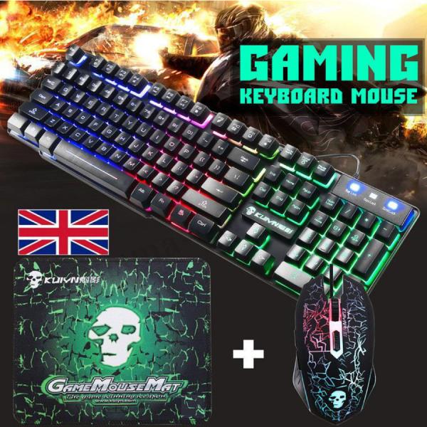 キーボード マウス 虹色ゲーミングキーボードマウスセット マウス