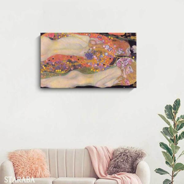 グスタフ クリムト 水蛇II 名画 70cm×40cm インテリア 装飾