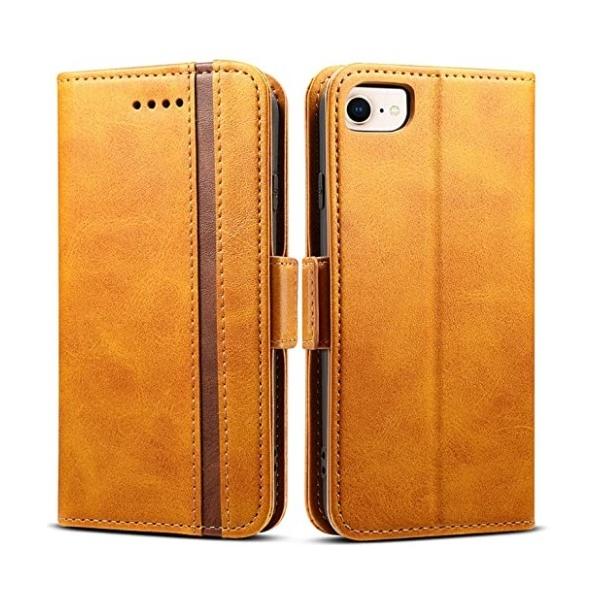 iPhone SE2 ケース 手帳型 レトロブラウン