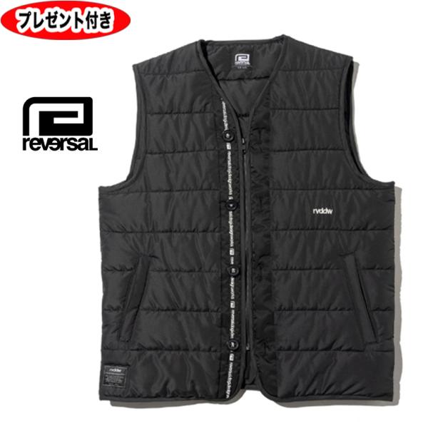 reversal ダウンベスト XXL 黒 reversal リバーサル rvddw rv24aw302 BIG MARK COLLARLESS