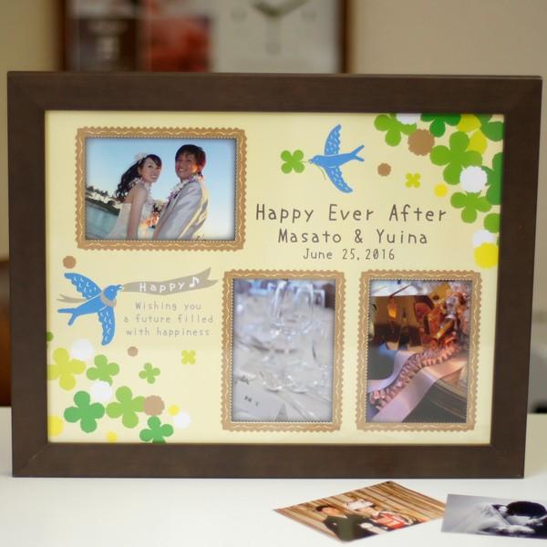 木製フォトフレーム オリジナルフォト窓付き ハッピーバード 壁掛け 結婚祝い 結婚記念 両親プレゼント 誕生日 名入れ 写真l判用 Woodframe Happybird スターキッズ オリジナルの贈り物 通販 Yahoo ショッピング