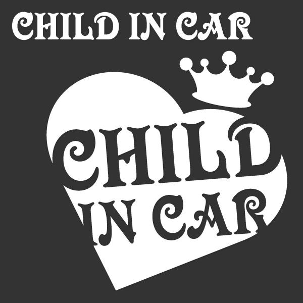 CHILD IN CAR　チャイルドインカーステッカー　ハート＆クラウン　お試しサンプル付