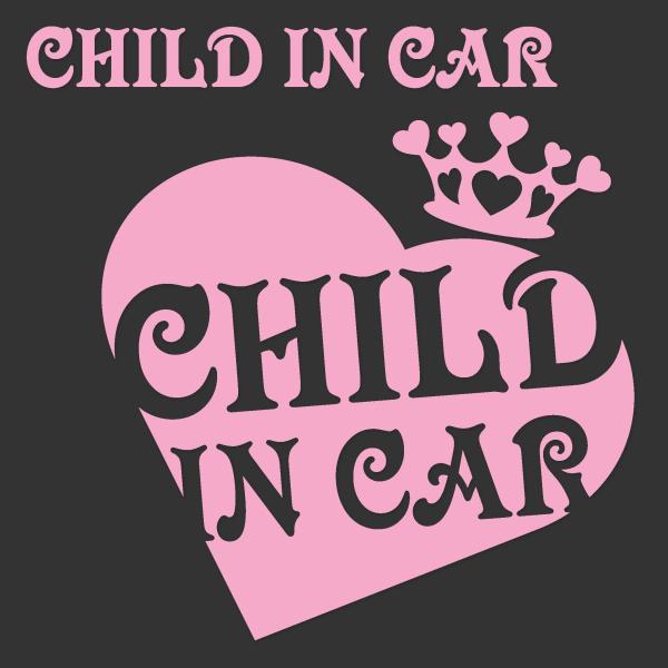 CHILD IN CAR　チャイルドインカーステッカー　ハート＆ティアラ　お試しサンプル付