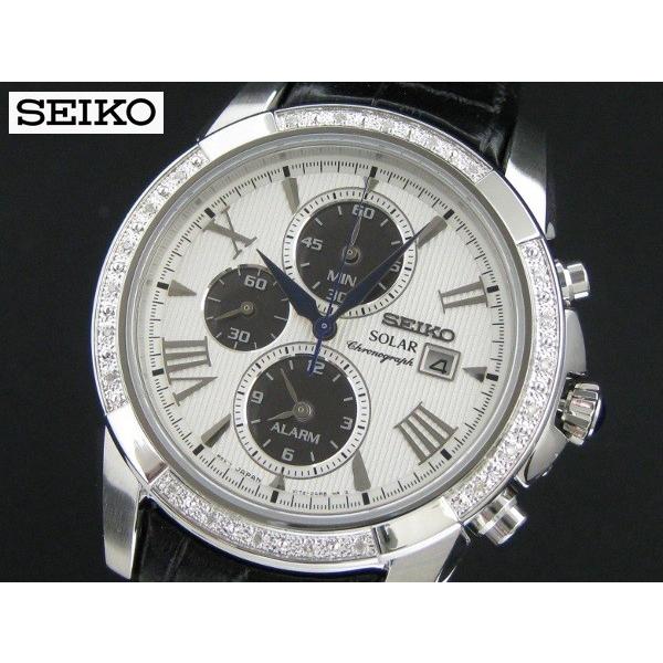 SEIKO SSC311 セイコー 22Pダイヤモンド ソーラー アラーム クロノ  