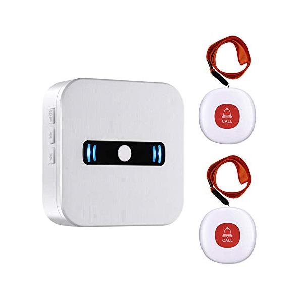 Daytech 呼び出しワイヤレス コールボタン 介護ベル 電池式携帯しやすい 緊急アラーム 警報 システム 高齢者 個人用 (受信機1 +発信