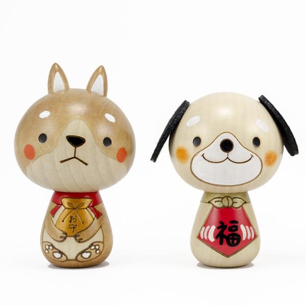 卯三郎の孫 創作こけし こけし お守り犬 金太ワン 縁起物 約7.5