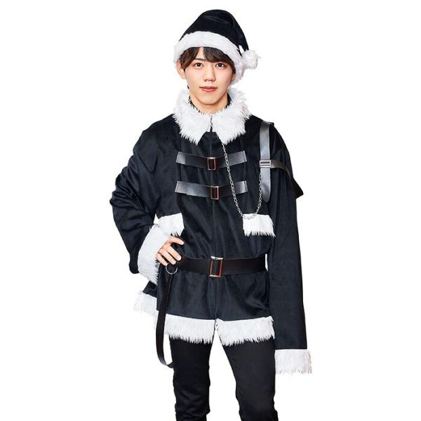 ≪Costume/Christmas≫マニフィックノエル ブラックサンタベルト・バックルなどアパレル要素をデザインに取り込んだ男性好みのクリスマスコスチューム。ブラックが目を引くサンタクロース。ベルトやバックルでハードなカッコよさ。ブラック...