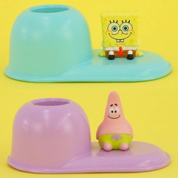 スポンジボブ 歯ブラシホルダーセット スポンジボブ ポーチ付き 歯ブラシ スタンドセット パトリック : トイ