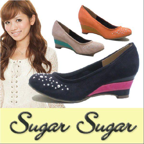 訳あり送料無料 箱潰れ等 ラウンドトゥ パンプス Pumps シュガーシュガー Sugar Sugar 3625 ウェッジソール スタッズ カジュアル 0566 48 3625 Starsent 通販 Yahoo ショッピング