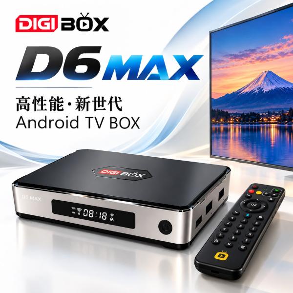 DIGIBOX D6 MAX Android TV BOX 4GB 64GB Wi-Fi 6 Bluetooth 5.4 音声リモコン付属 8K映像デコード対応