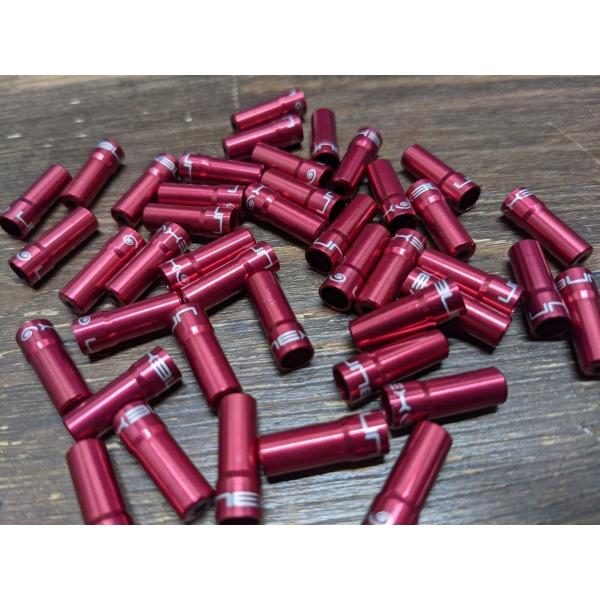 UNEX 高耐久 アルミ製 アウターエンド キャップ アルマイト加工　ブレーキ、シフトアウター兼用 赤色 ゆうメール可