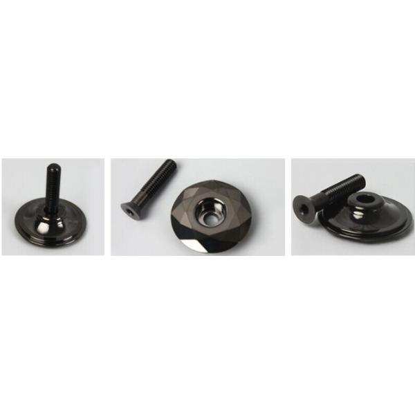 処分 krsec アルミニウム合金 トップキャップ ボルト付き CNC削り出し加工 28.6 = 1-1/8 ブラック 1127