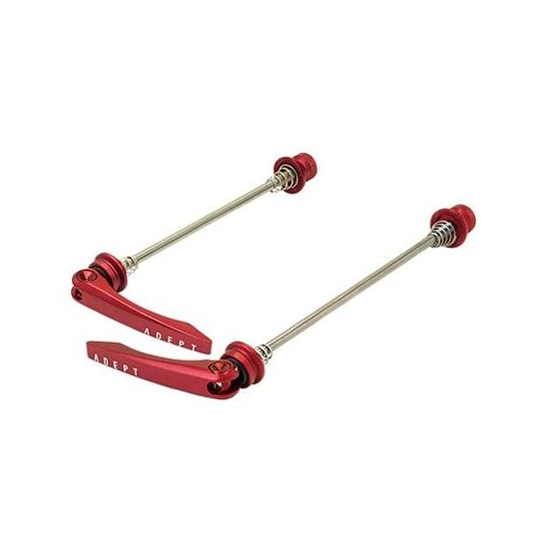 処分 ADEPT CNC クイックレリーズ 前後セット クロモリシャフト採用 100/135mm レッド 4210 ゆうメール可