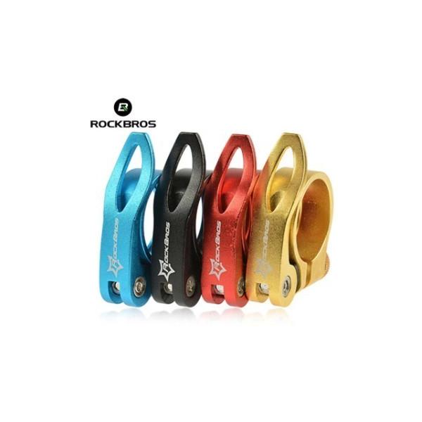 処分 rockbros CNCアルミ削り出し レバーシートクランプ 45g 34.9ミリ レッド 1067 ゆうメール可