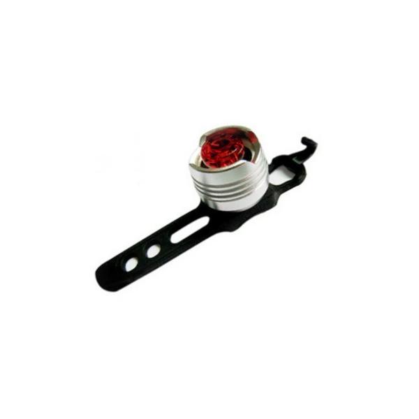 処分 LEDライト アルミ製 シートポスト取り付け 点灯点滅 生活防水 赤色灯/シルバー色 ゆうメール使用可