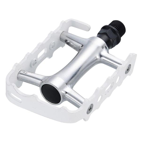 処分 wellgo(ウェルゴ)製　アキコーポレーション COLOR SIMPLE PEDAL 銀/白 PD-WG-212