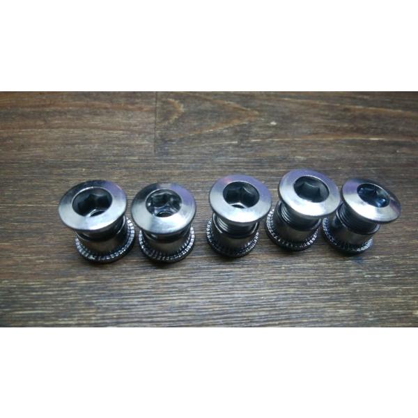 処分 チェーンリング フィキシングボルト 5個セット 6.5mm 高強度鋼  シングル用 シルバー パッケージset ゆうメール可