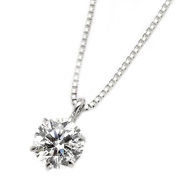 80/20クロス ダイヤモンド ネックレス 0.5ct 一粒 K18 ホワイト