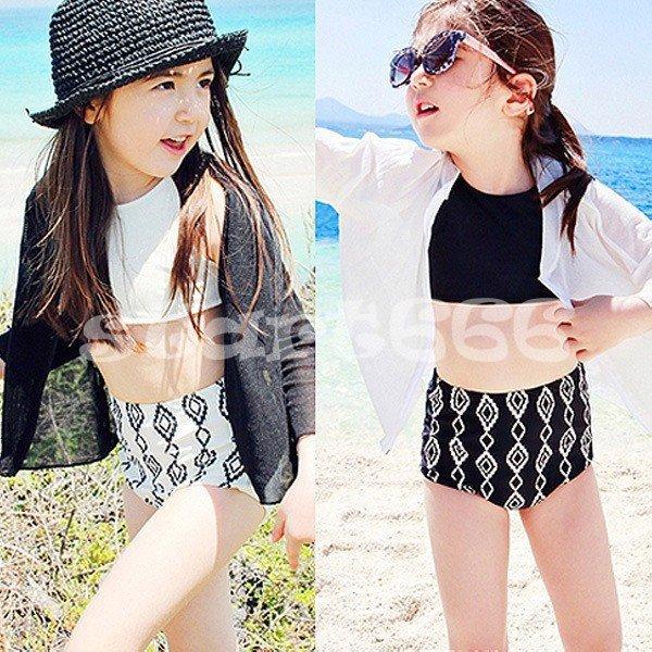 水着 ビキニ スイムウェア セットアップ 長袖ラッシュガード 3点セット 女の子 女児 キッズ 子供用 小学生 夏 プール 海水浴 モノトーン ジップ Xxxxxy1746 Swim ストア666 通販 Yahoo ショッピング