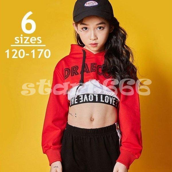 ショート丈パーカー へそ出し ロゴパーカー キッズダンス 衣装 ヒップホップ K Pop ストリートダンス レッド Xxxxxy1746 Top 427 ストア666 通販 Yahoo ショッピング