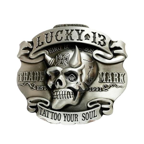 ベルトバックル のみ 金具のみ 交換用 35ｍｍ 38ｍｍ 幅 大きい おしゃれ メンズ レディース アメリカン ビンテージ ビックLUCKY13髑髏